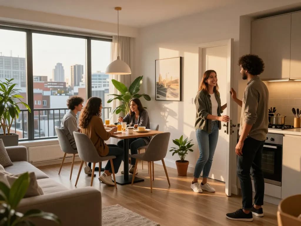 Airbnb management London with a warm welcome in a stylish rental, showcasing hospitality and modern living.