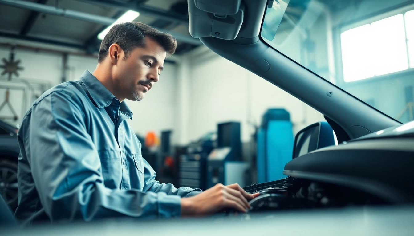 Inspecting a vehicle for an extended car warranty for used cars to ensure quality assurance.