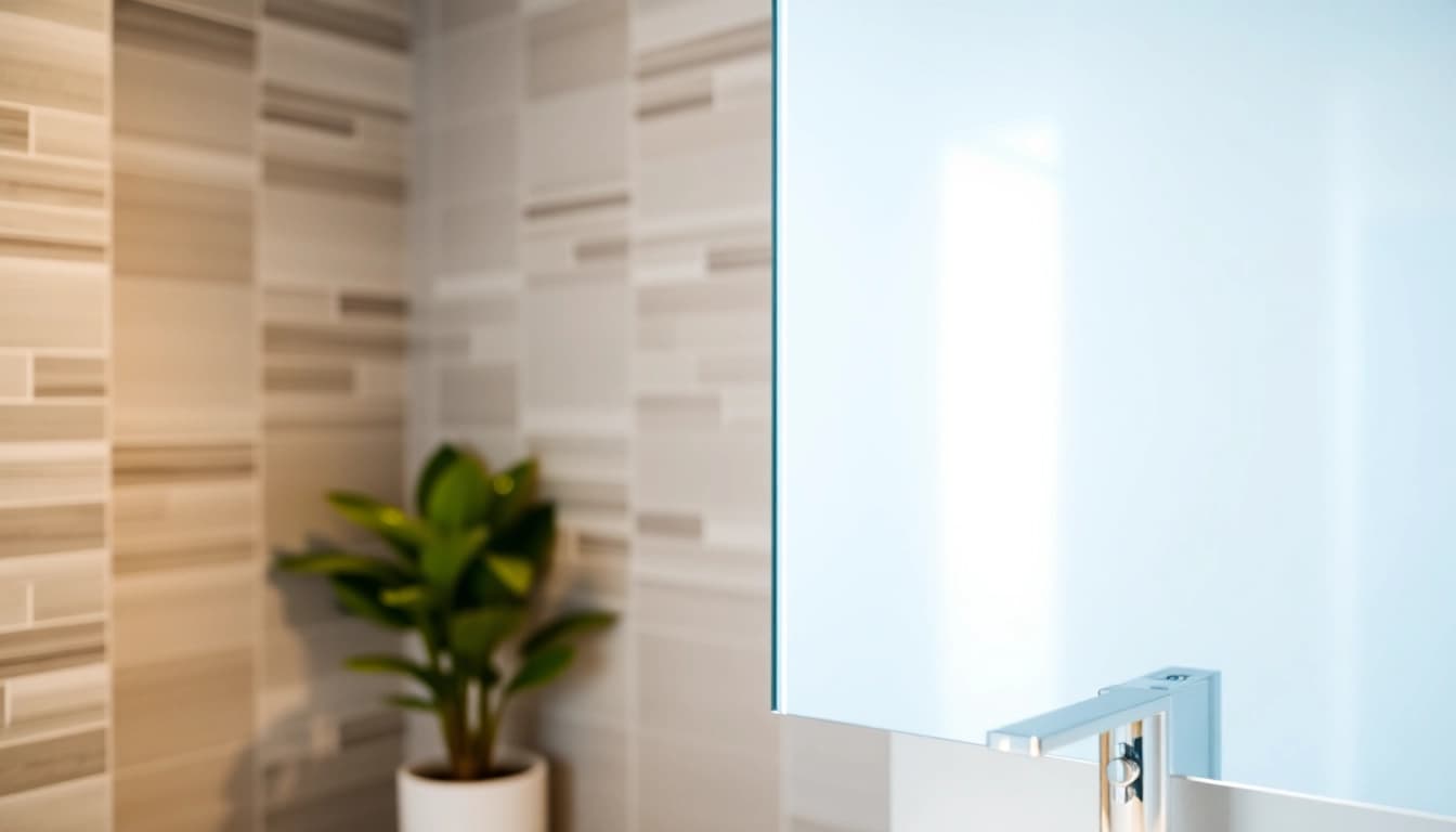 Showcase mirror light mirror illuminating a modern bathroom with elegant design features.
