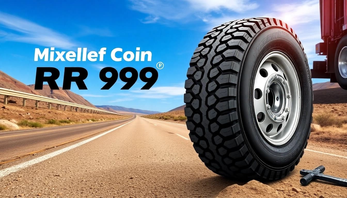 Showcasing RR99 all-position tire in mixed-service setting highlighting its durability.