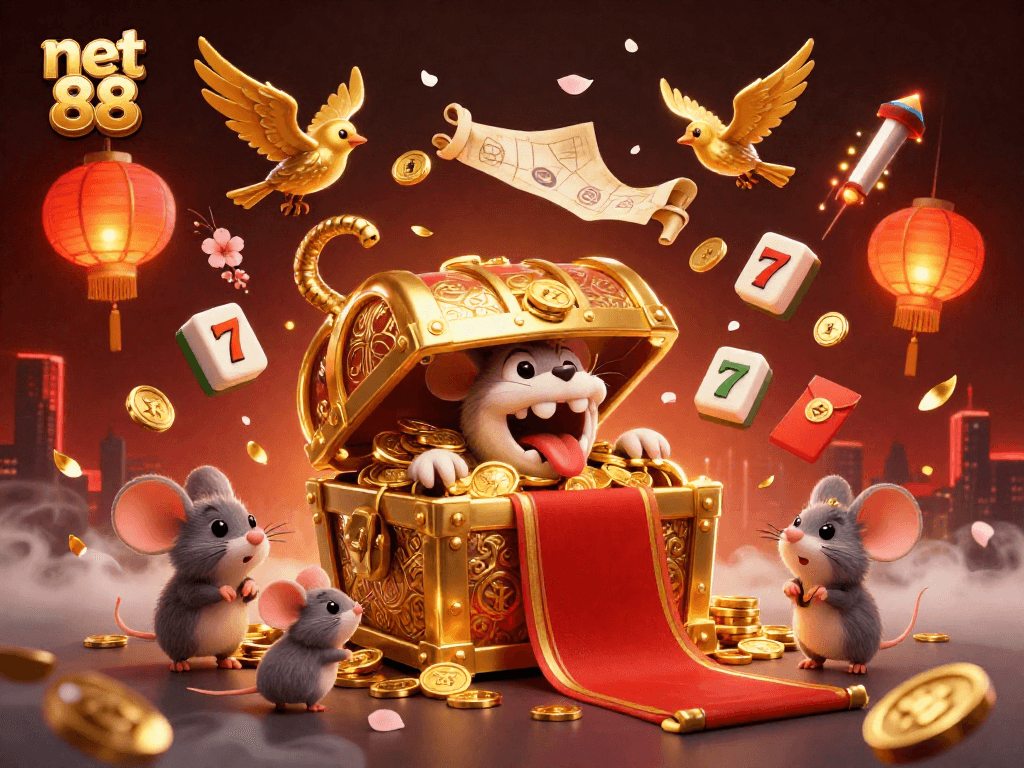 Spin the reels and chase jackpots with net 88 in this exciting casino adventure scene.