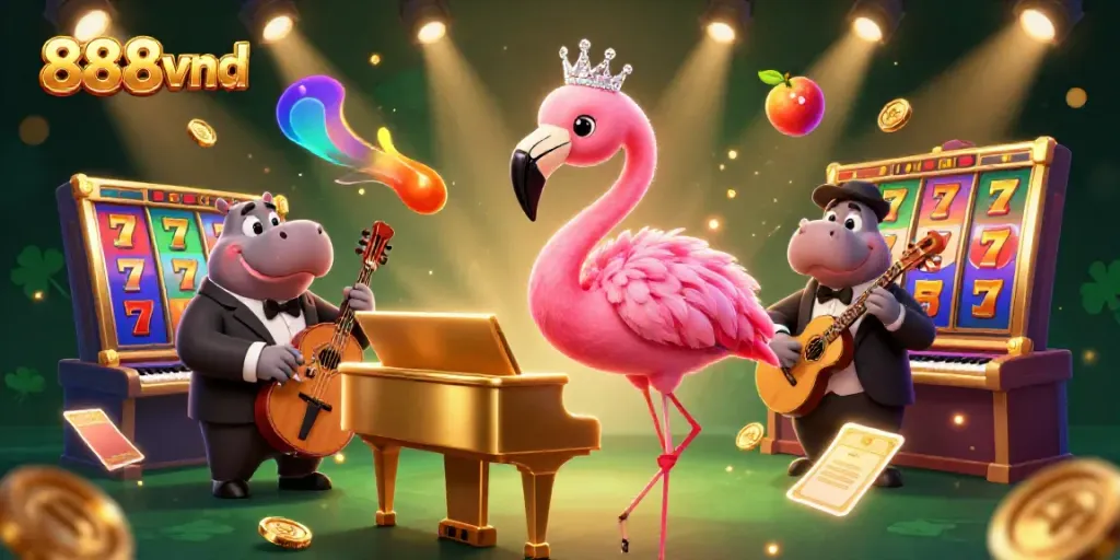 Experience exciting gameplay at 888vnd with vibrant casino elements and lively characters