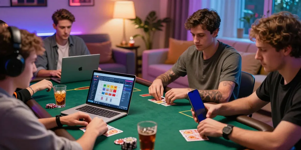 Players engaging with credit card casino sites in a cozy home setting.