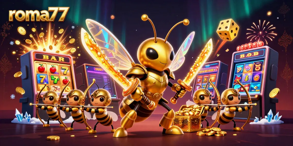 Slot permainan roma77 yang menggembirakan dengan ilustrasi karakter menarik dan penempatan jackpot epik.