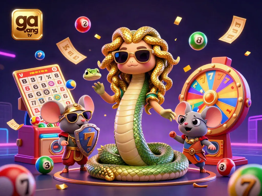 Experience the exhilarating world of ga vang tv with this vibrant gaming illustration showcasing dynamic slots and golden prizes.