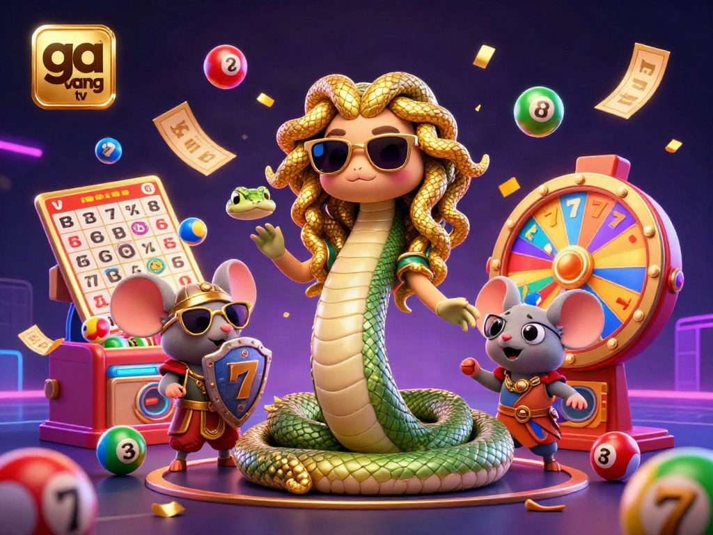 Experience the exhilarating world of ga vang tv with this vibrant gaming illustration showcasing dynamic slots and golden prizes.