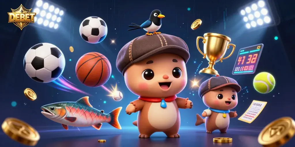 Engage in exciting gambling action with DEBET while enjoying a lively scene of Nessie and friends!