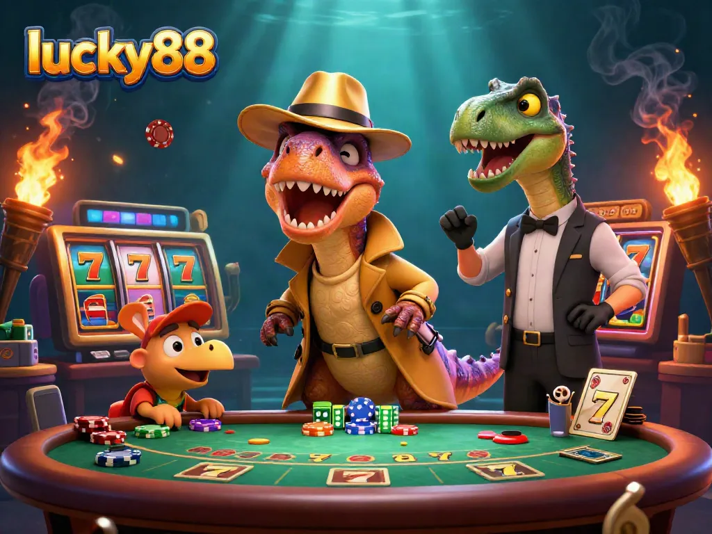 Spin to win with lucky88 in a vibrant casino scene featuring engaging characters and dynamic game elements.
