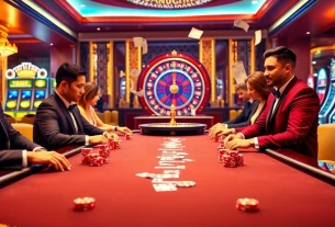 High-stakes poker scene showcasing action at https://s666hn.com/ with vibrant casino atmosphere and luxurious decor.