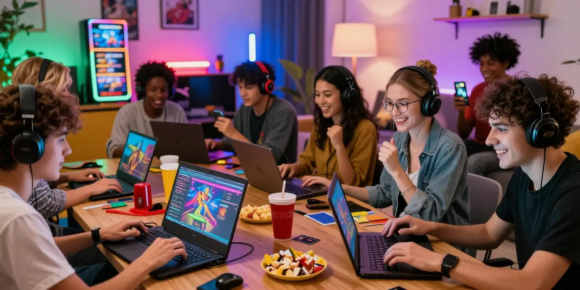 Group of friends enjoying gaming at home, showcasing casinos that accept credit cards for immersive entertainment