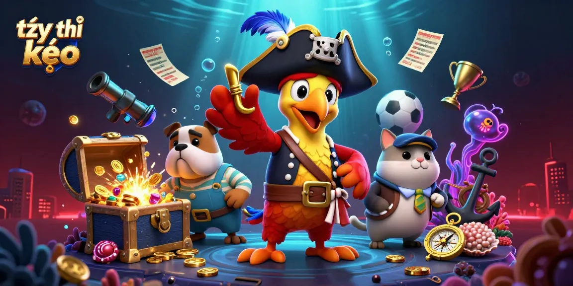 Experience expert betting insights with tỷ lệ kèo in this dynamic sports-themed underwater scene.