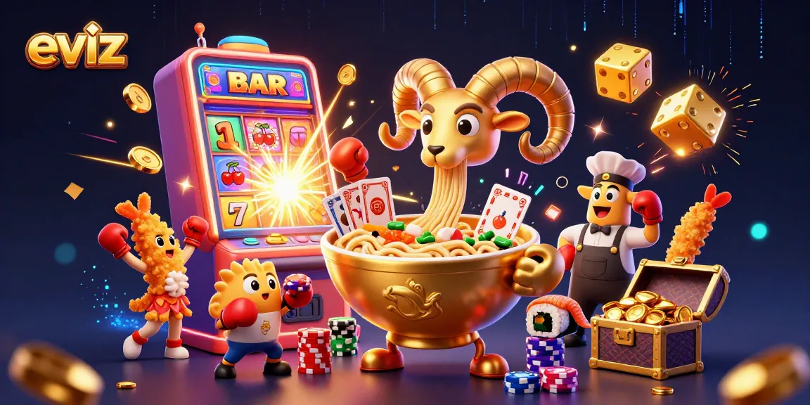 eviz showcases an engaging 3D casino scene with vibrant characters and dynamic game elements.
