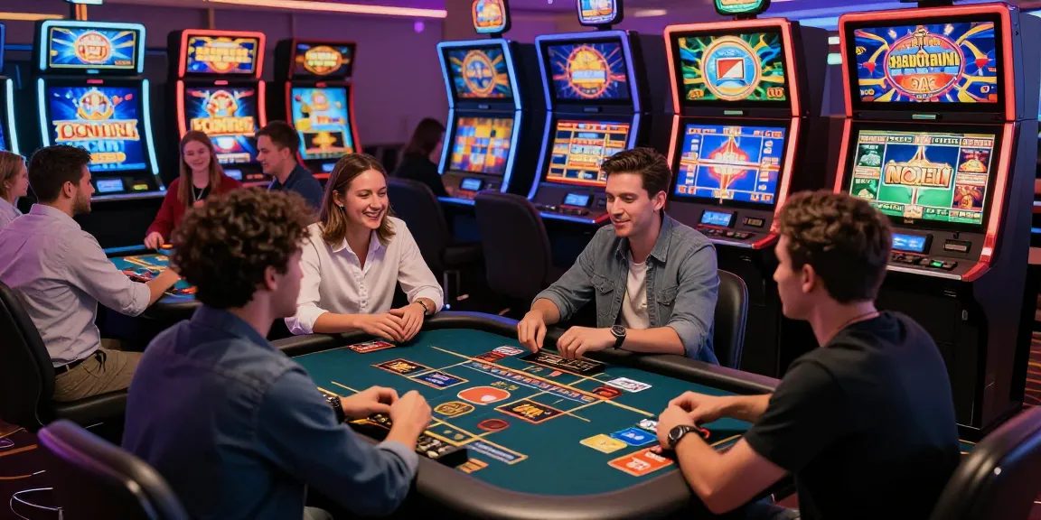 Exciting gameplay at a credit card casino with players enjoying classic and modern games online.