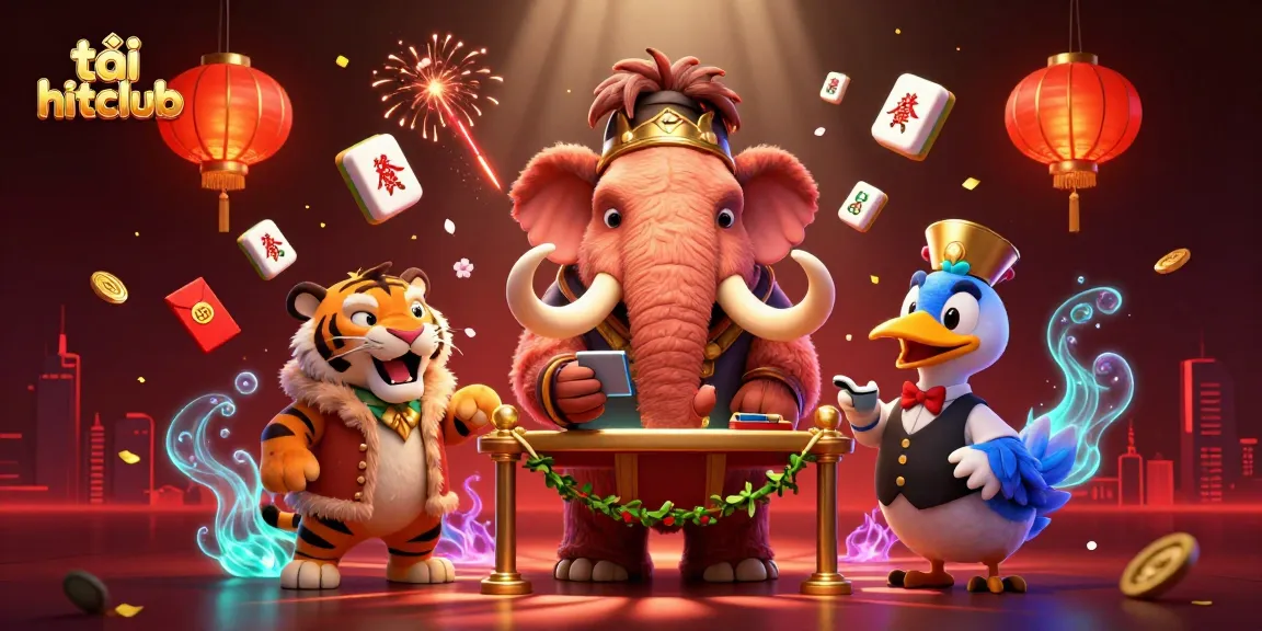 Experience the thrill of tải hitclub through a vibrant 3D casino scene with iconic characters.