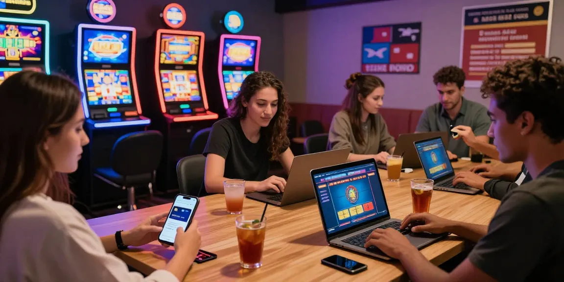 Engaging online gaming scene showcasing credit card casinos at https://euf.co.uk, with players enjoying diverse games and promotional displays.